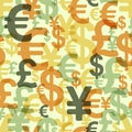 Abstract seamless pattern with money Royalty Free Stock Photo
