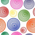 Abstract seamless pattern of multicolored concentric circles