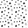 Abstract Seamless pattern with Painted Round Shapes. Background with Ink Dots and circle textures Royalty Free Stock Photo