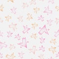 Abstract seamless pattern of pink hearts on white background. Can be used for wallpaper, pattern fills, web page background, Royalty Free Stock Photo