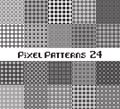 Abstract seamless pattern in pixel style. Set geometric design background Royalty Free Stock Photo