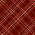 Abstract Seamless Pattern with Plaid Fabric on a dark brown background. Royalty Free Stock Photo