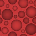 Abstract seamless pattern with red voluminous different balls on jasper.