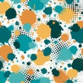 Abstract seamless pattern. Repeated different shapes background. Blots strokes texture. Repeating stained forms. Stains blobs shap Royalty Free Stock Photo