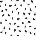 Abstract seamless pattern. Repeated strokes drawn by hand. Black elements on a white background.
