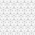 Abstract seamless pattern. Repeating geometric background with linear hexagons, triangles