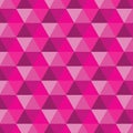 Abstract seamless pattern of repeating hexagons with pink triangles. Vector Illustration. Background