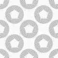 Abstract seamless pattern of repeating round striped circular ornaments