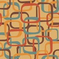 An abstract seamless pattern in retro style of the 70s ful funky squares