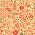 Abstract seamless pattern on a scientific theme