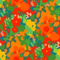 Abstract seamless pattern of simply drawn meadow flowers. Royalty Free Stock Photo