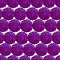 Abstract seamless pattern with small furry pompoms