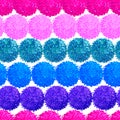 Abstract seamless pattern with small furry pompoms