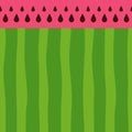 Abstract seamless pattern of smooth vertical green lines, watermelon texture with seeds