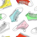Abstract seamless pattern sneakers Royalty Free Stock Photo