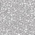 Black white seamless pattern with drawn curlicues Royalty Free Stock Photo