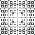 Abstract seamless pattern of squares. Vector monochrome background