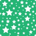 Abstract seamless pattern with stars white with green background Texture Royalty Free Stock Photo