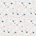 Abstract seamless pattern in terrazzo style. Natural colors. Vector design