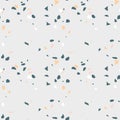 Abstract seamless pattern in terrazzo style. Natural colors. Vector design. Royalty Free Stock Photo