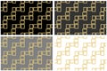 Abstract seamless pattern texture of golden rectangular frames over black white and grey background template Vector illustration Royalty Free Stock Photo