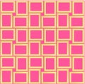 Abstract seamless pattern texture of golden rectangular frames over Pink background template Vector illustration Royalty Free Stock Photo