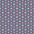 Abstract seamless pattern of triangles divided into three equal parts with a circles inside Royalty Free Stock Photo