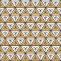 Abstract seamless pattern of triangles divided into three equal parts with a circles inside Royalty Free Stock Photo