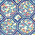 Abstract seamless pattern of triangles and hexagons. Lattice shape.