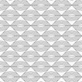 Abstract seamless pattern of of triangles with ovals inside. Vector monochrome background Royalty Free Stock Photo