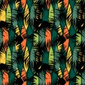 Abstract seamless pattern with tropical leaves.