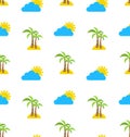 Abstract Seamless Pattern with Tropical Palm Trees Royalty Free Stock Photo