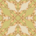 Abstract seamless pattern, vintage gold background, swirl pattern