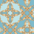 Abstract seamless pattern, vintage gold background, swirl pattern