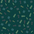 Abstract seamless pattern, wavy lines, zigzag, squiggle and dots. Vector illustration Royalty Free Stock Photo