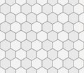 Abstract seamless pattern, white gray ceramic tiles floor. Concrete hexagonal paver blocks. Design geometric mosaic texture for th Royalty Free Stock Photo