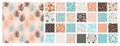 Abstract seamless patterns set brush stroke shapes nude color grunge shapes doodle endless ornament