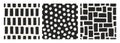 Abstract seamless patterns set. Simple hand-drawn textures with polka dots, lines, irregular grids. Endless background Royalty Free Stock Photo