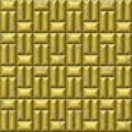 Abstract seamless relief mosaic pattern of gold scratched beveled rectangles