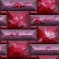 Abstract seamless relief pattern of red and pink scratched stones