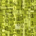 Seamless pattern with binary code in yellow tones. Royalty Free Stock Photo