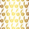 Abstract seamless retro pattern with silhouettes of tulips . Floral design Royalty Free Stock Photo