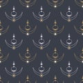 Abstract seamless sacred geometric symbols pattern