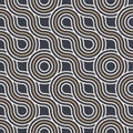 Abstract seamless. Seamless braided linear pattern, wavy lines, circles