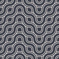 Abstract seamless. Seamless braided linear pattern, wavy lines. Endless striped texture with winding elements Royalty Free Stock Photo