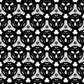 Abstract seamless simple pattern style surrealism avant-garde. pattern black and white Royalty Free Stock Photo