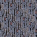 Seamless photo pattern of of fragment of broken grey wall