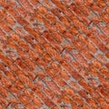 Seamless photo pattern of red broken blocks wall. May using for game development of for design projects Royalty Free Stock Photo