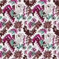 Abstract seamless unusual hand drawn pattern