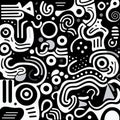 Abstract Black And White Outlines: Colorful Biomorphism And Simplified Abstraction